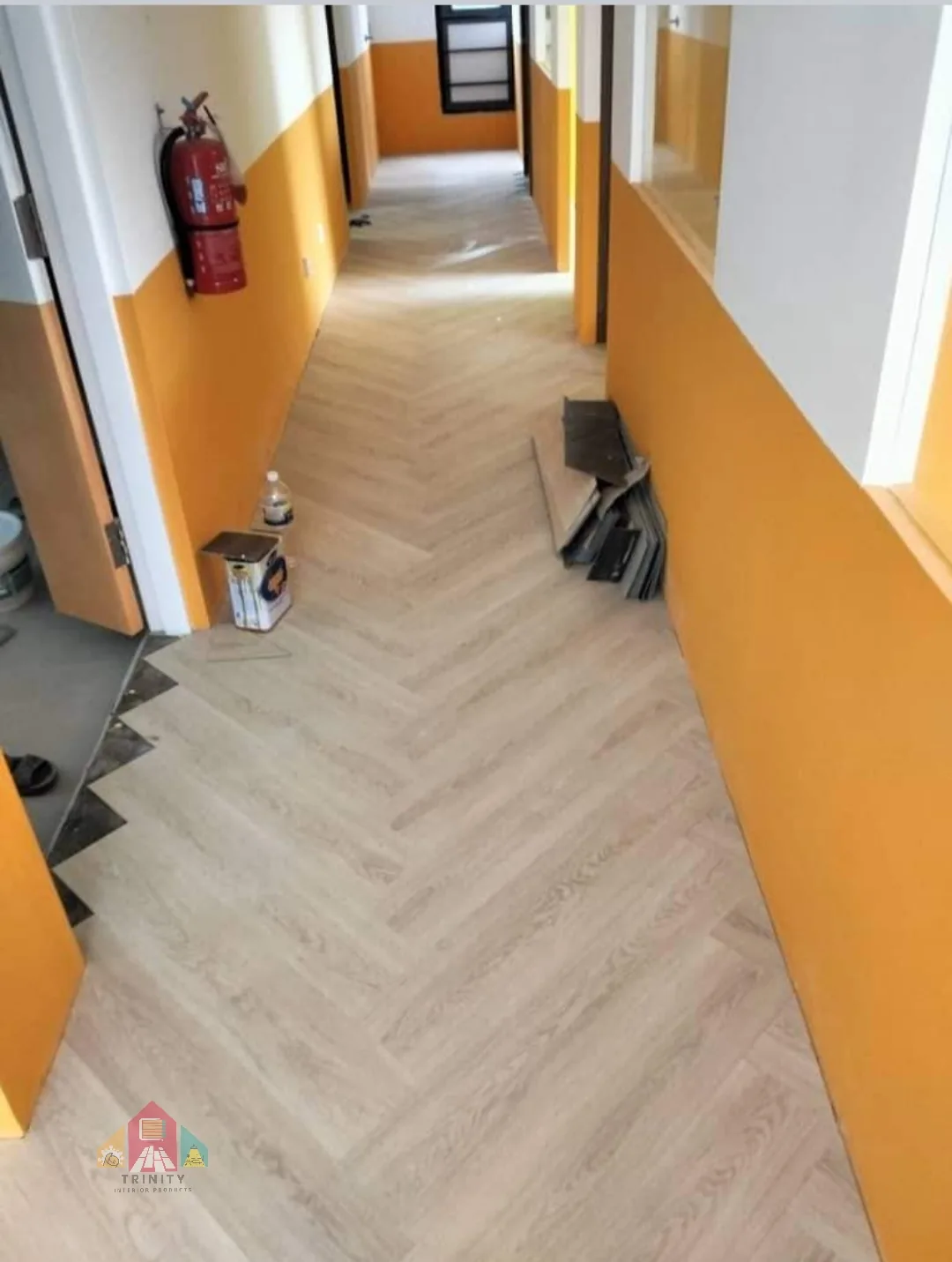 Hallway Herringbone Flooring - Trinity Interior Products